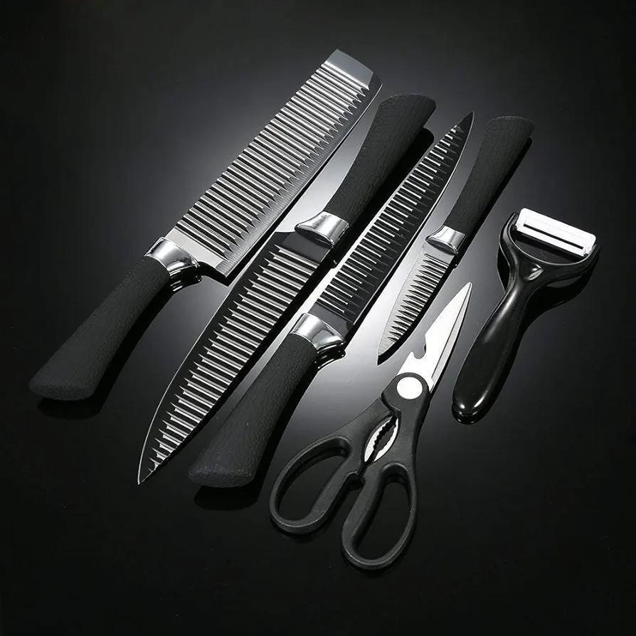 6 piece black kitchen knife set - view 4