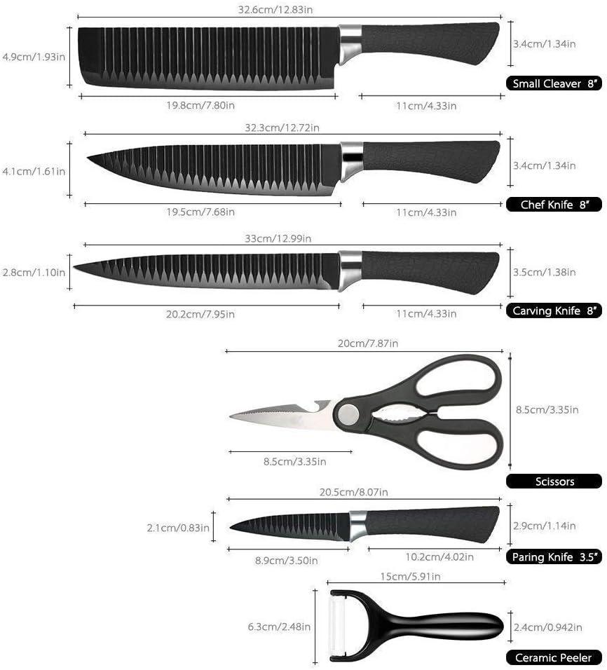 6 piece black kitchen knife set - view 5