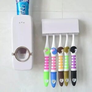 wall mounted toothbrush holder with toothpaste dispenser